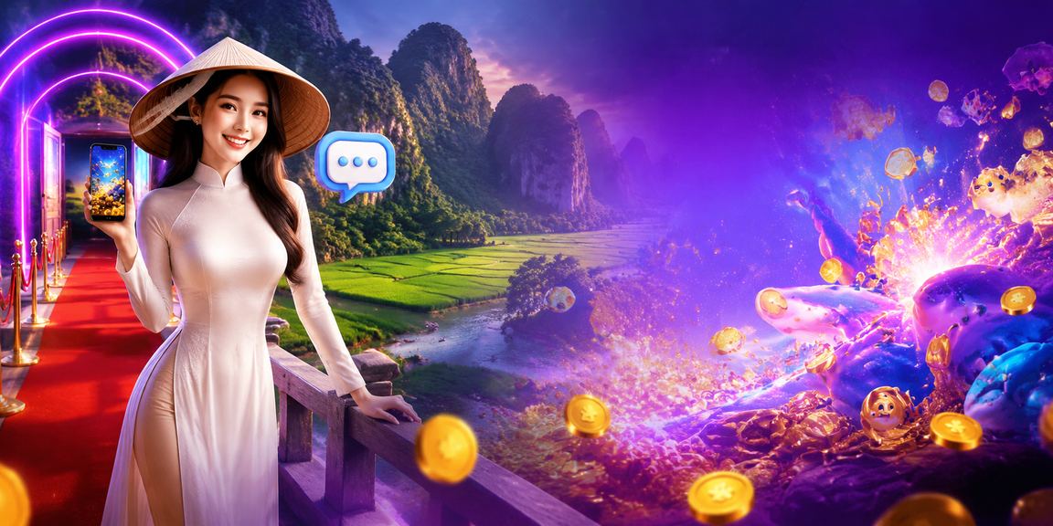 Màn hình casino trực tuyến neon lung linh trong đêm tại Việt Nam